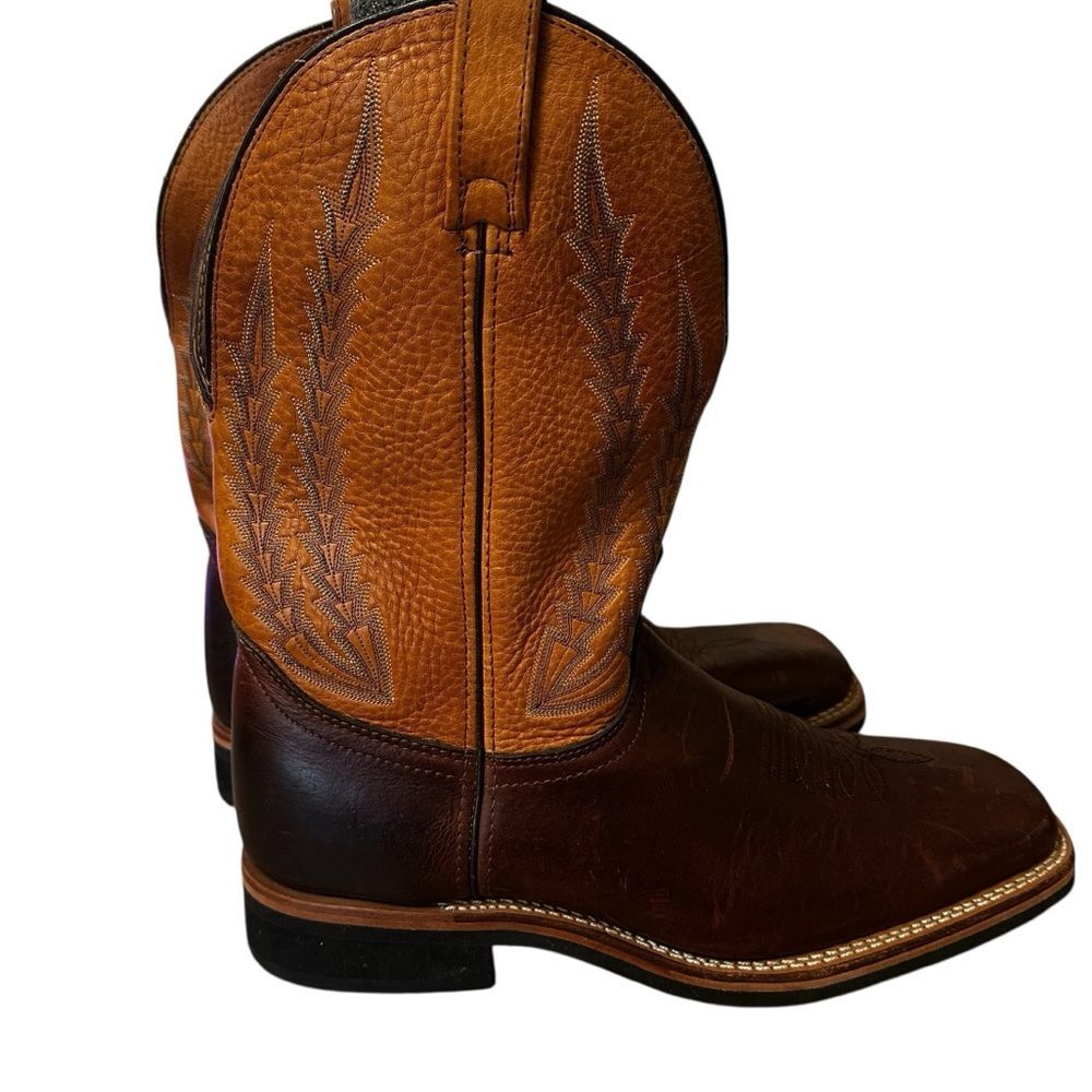 Men's Laredo Brown Leather Square Toe Western Size 11